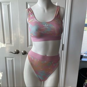 Adidas tie-dye two-piece swimsuit